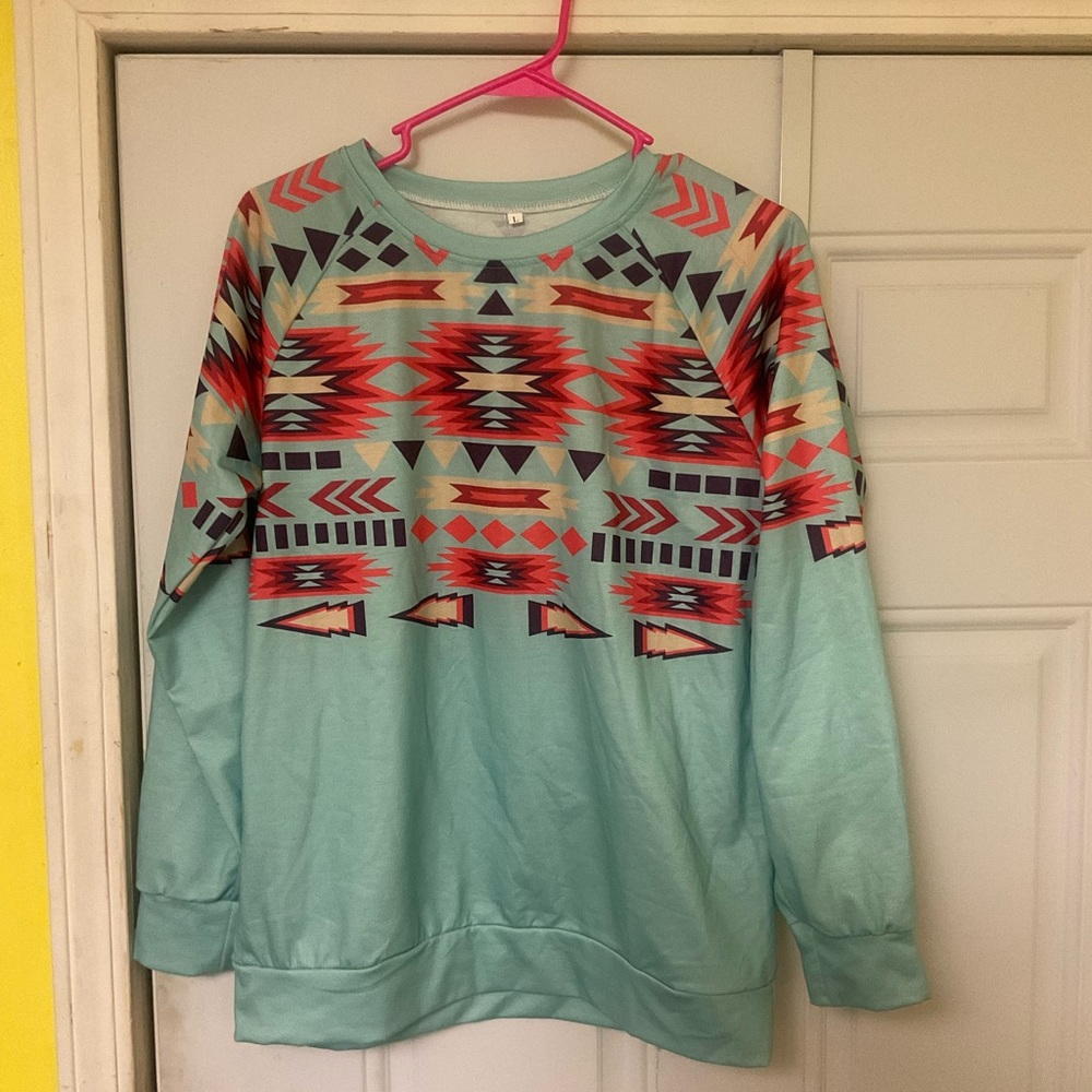 Sea Foam Aztec Long Sleeve Shirt